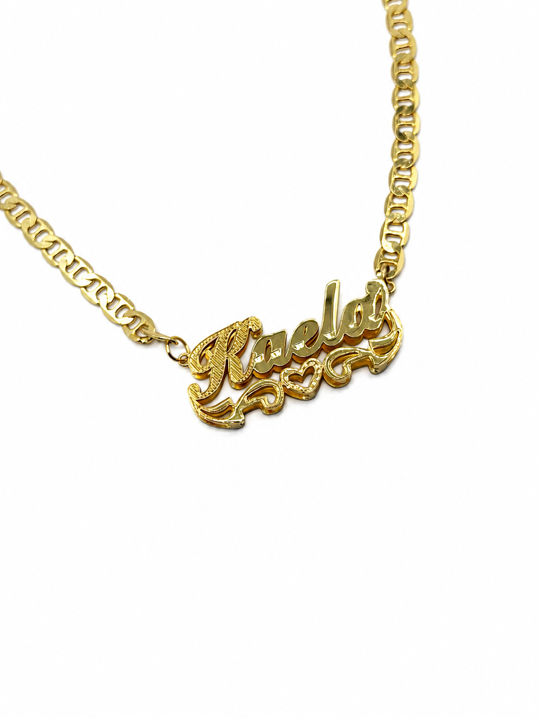 18K Gold Pretty Custom Nameplate