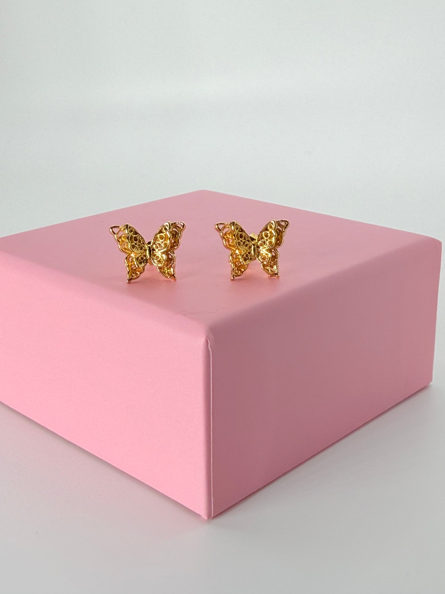 24K GOLD BUTTERFLY STUDS