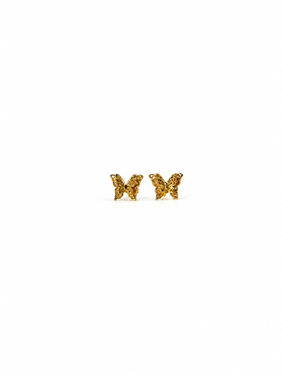 24K GOLD BUTTERFLY STUDS