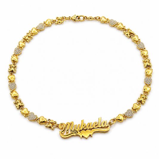 24K CUSTOM HEART TEDDY CHAIN